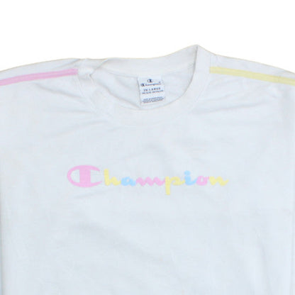 Champion Girls White Pastel Logo Crew Neck Sweatshirt 15-16 Years
