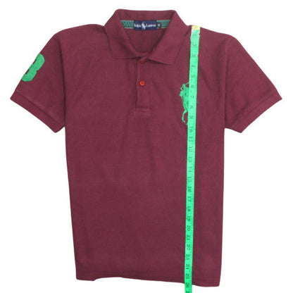 Ralph Lauren Men's Red XL Polo Shirt with Green Logo