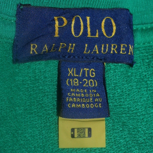 Ralph Lauren Womens Green XL Crew Neck Cotton Long Sleeve Top