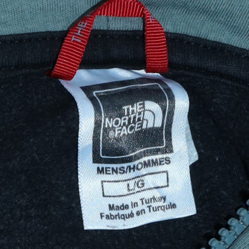 Mens UK Size L The North Face Green Full Zip Hoodie