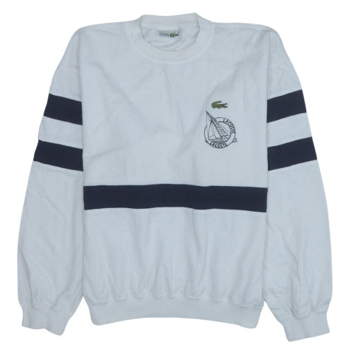 Womens UK Size M Lacoste White Pullover Sweatshirt