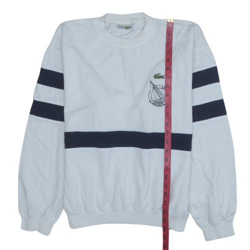 Womens UK Size M Lacoste White Pullover Sweatshirt