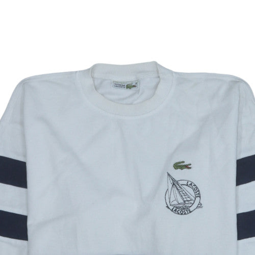 Womens UK Size M Lacoste White Pullover Sweatshirt