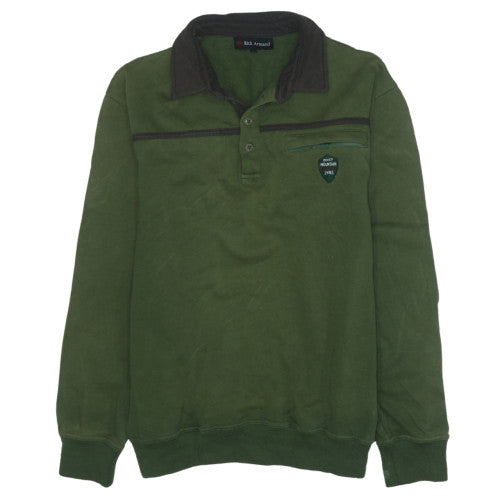 Mens UK Size L Rick Armand Green Henley Sweatshirt