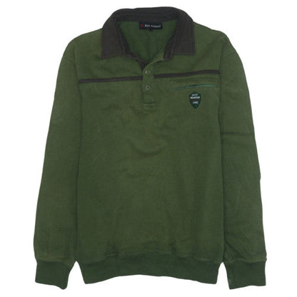 Mens UK Size L Rick Armand Green Henley Sweatshirt