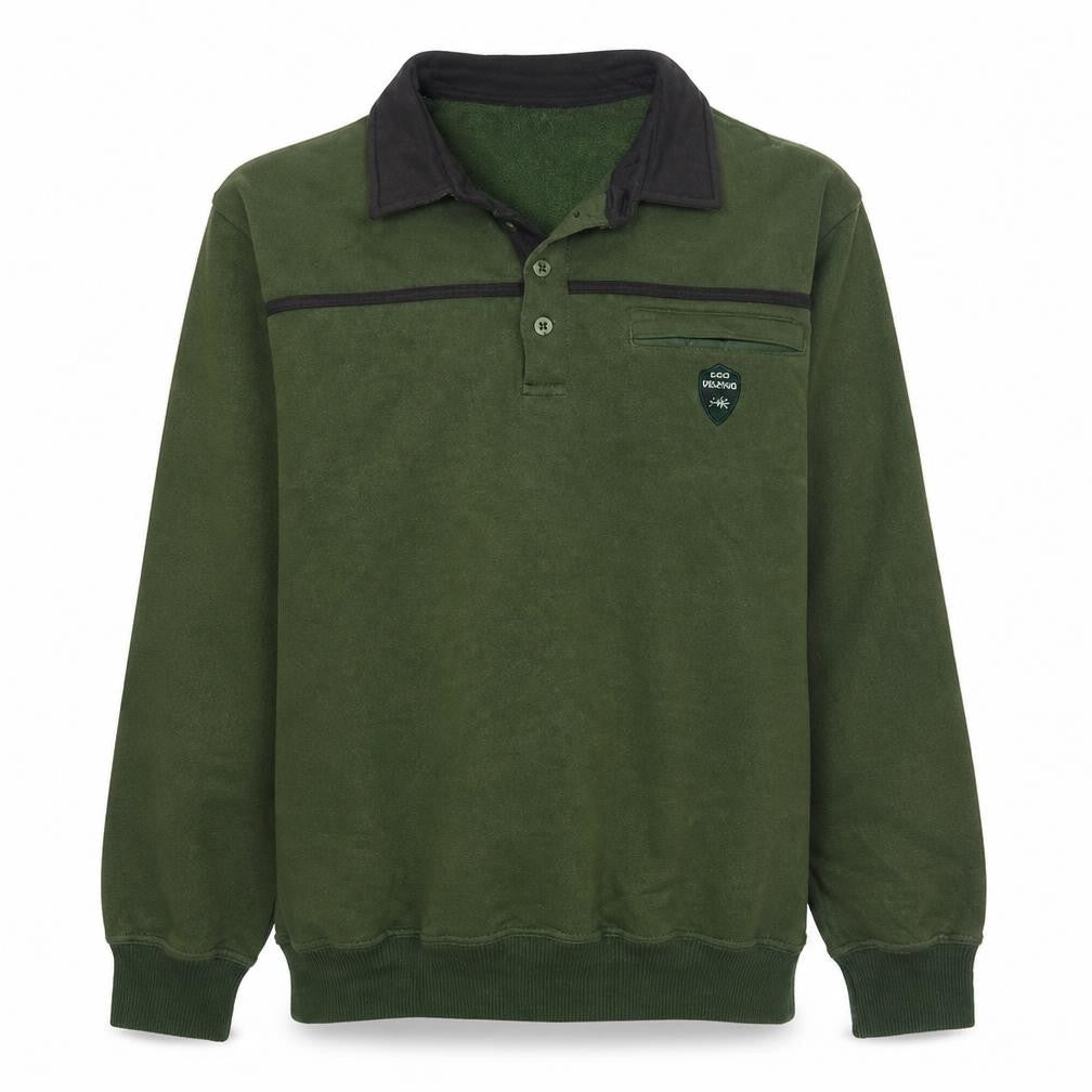 Mens UK Size L Rick Armand Green Henley Sweatshirt