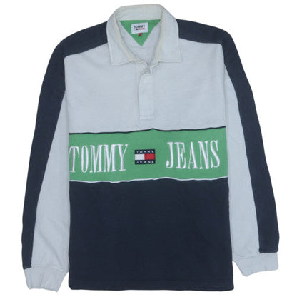 Mens UK Size L Tommy Jeans Multicoloured Henley Sweatshirt