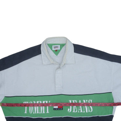 Mens UK Size L Tommy Jeans Multicoloured Henley Sweatshirt