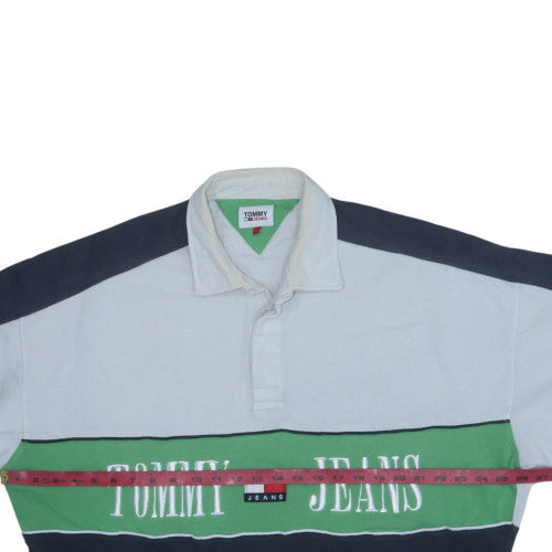 Mens UK Size L Tommy Jeans Multicoloured Henley Sweatshirt