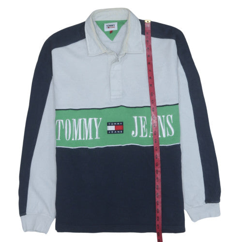 Mens UK Size L Tommy Jeans Multicoloured Henley Sweatshirt