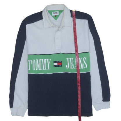 Mens UK Size L Tommy Jeans Multicoloured Henley Sweatshirt