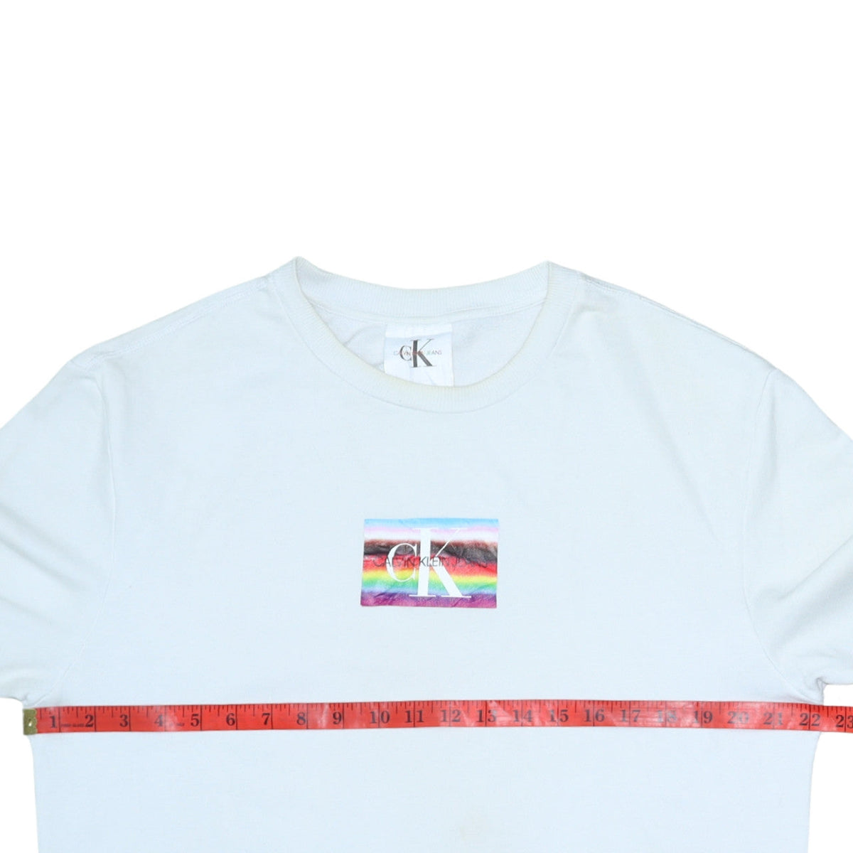 Mens UK Size S Calvin Klein Jeans White Pullover Sweatshirt