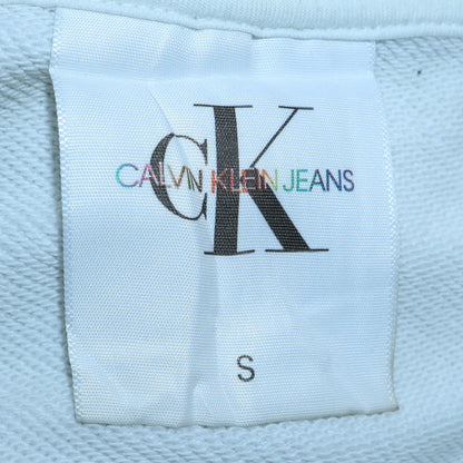 Mens UK Size S Calvin Klein Jeans White Pullover Sweatshirt