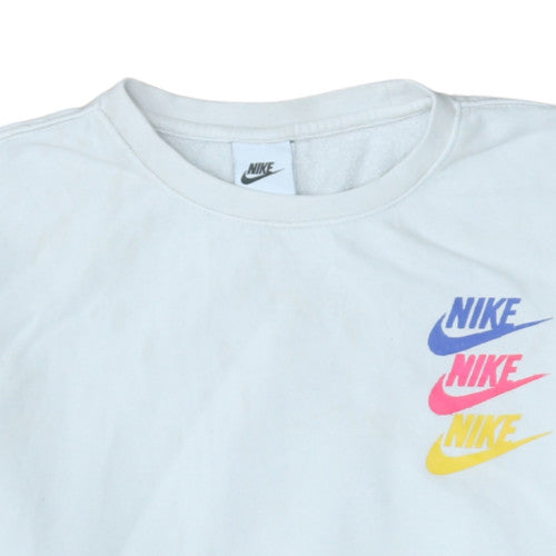 Mens UK Size M Nike White Pullover Sweatshirt
