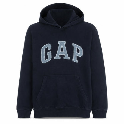 Gap Men's Black Pullover Hoodie Size L Logo Fleece Sweatshirt