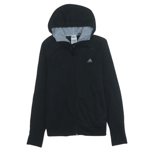 Womens UK Size M adidas Black Full Zip Hoodie
