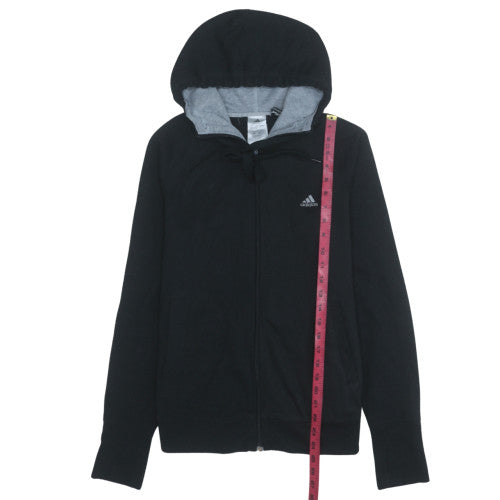 Womens UK Size M adidas Black Full Zip Hoodie