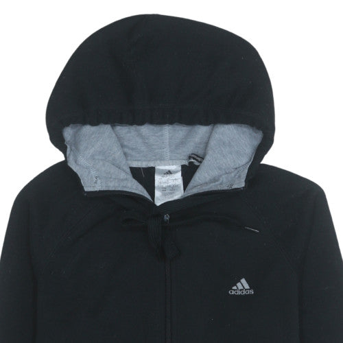 Womens UK Size M adidas Black Full Zip Hoodie