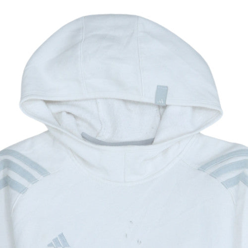 Mens UK Size L adidas White Pullover Hoodie