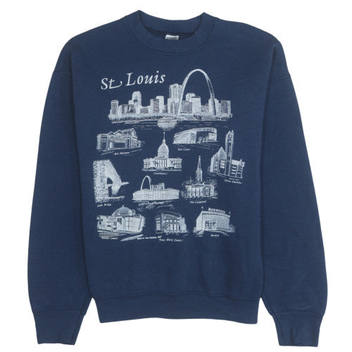 Mens UK Size L Fruit of the Loom Blue Pullover Sweatshirt