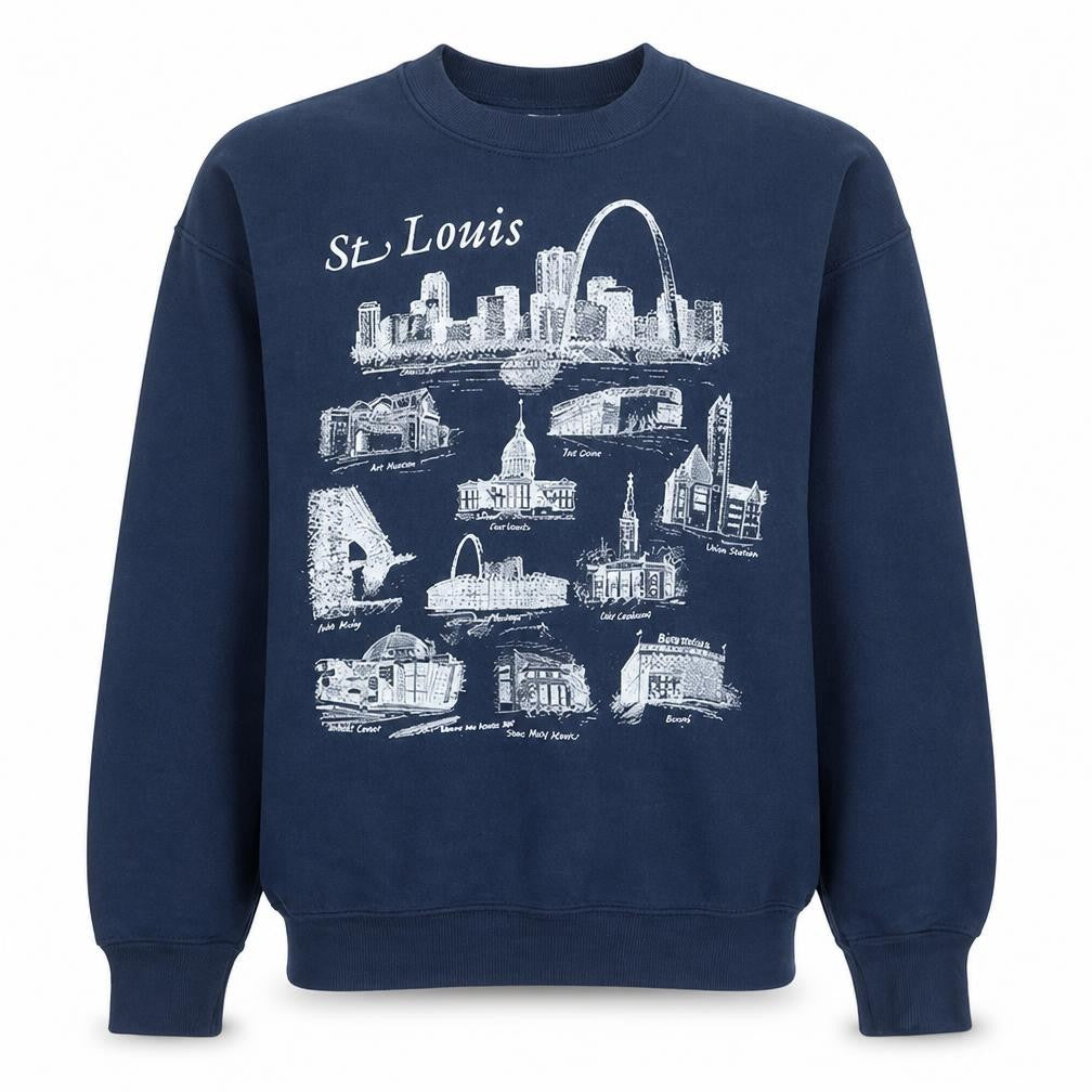 Mens UK Size L Fruit of the Loom Blue Pullover Sweatshirt