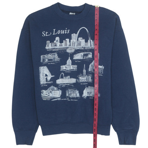 Mens UK Size L Fruit of the Loom Blue Pullover Sweatshirt