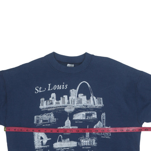 Mens UK Size L Fruit of the Loom Blue Pullover Sweatshirt