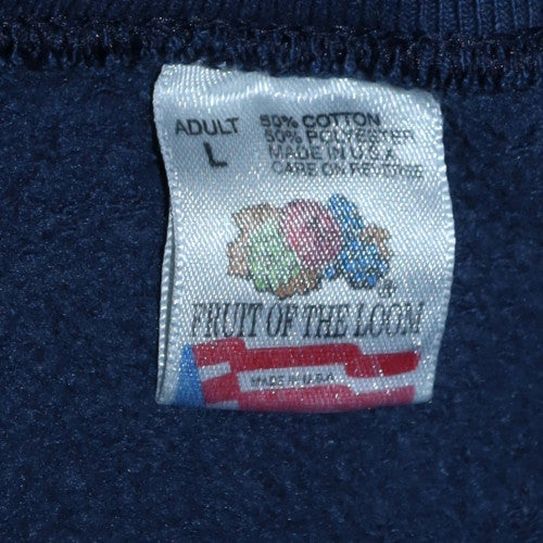 Mens UK Size L Fruit of the Loom Blue Pullover Sweatshirt