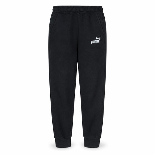 Front view of Puma Men's Black Jogger Sweatpants, size S, Fleece Regular Fit