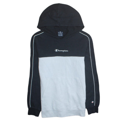 Champion Boys Black & Grey Pullover Hoodie 13-14 Years Fleece Logo Sweatshirt