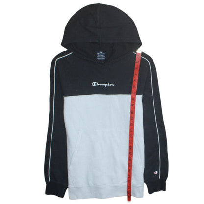 Champion Boys Black & Grey Pullover Hoodie 13-14 Years Fleece Logo Sweatshirt