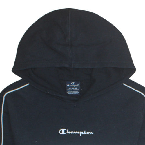 Champion Boys Black & Grey Pullover Hoodie 13-14 Years Fleece Logo Sweatshirt