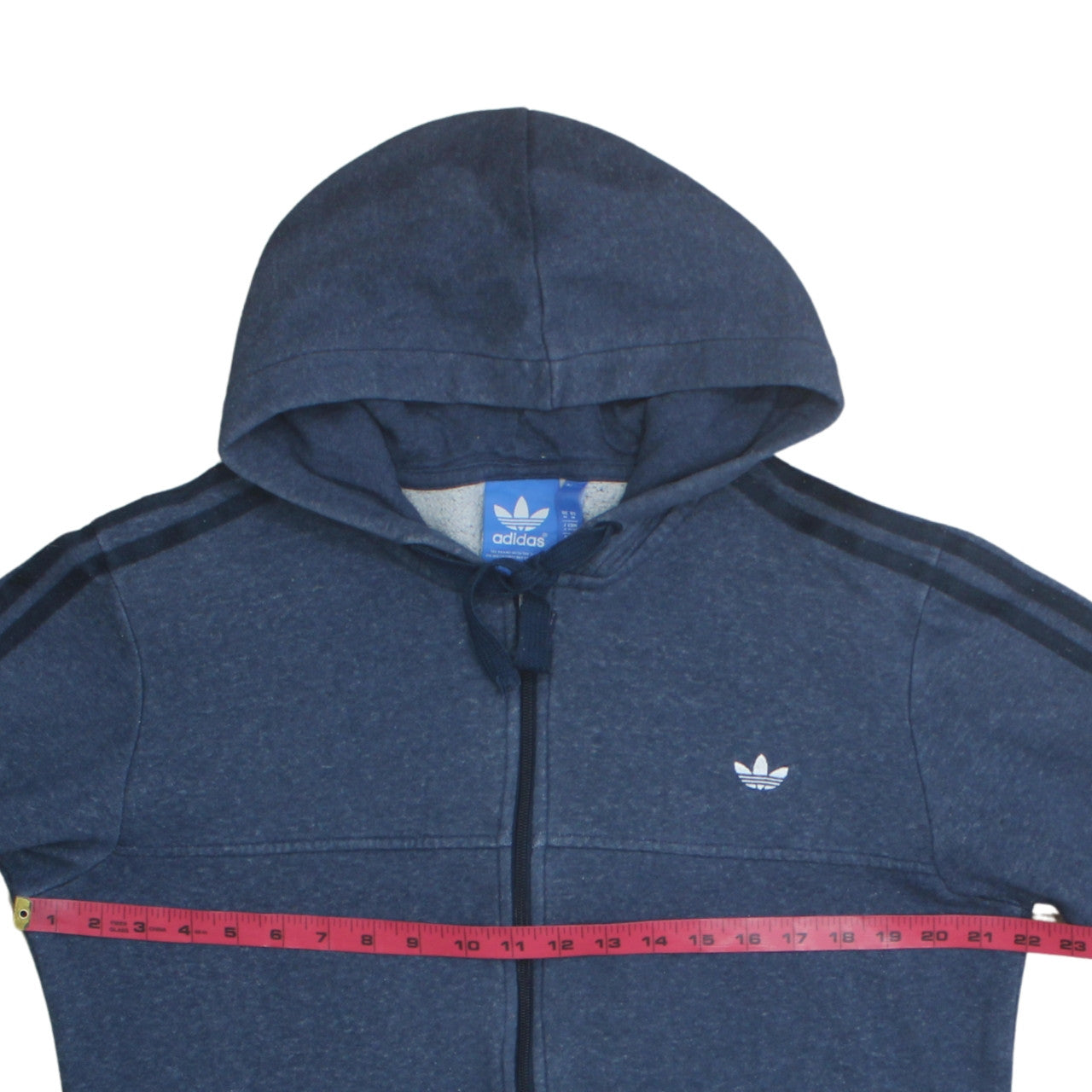 Mens UK Size M adidas Blue Full Zip Hoodie