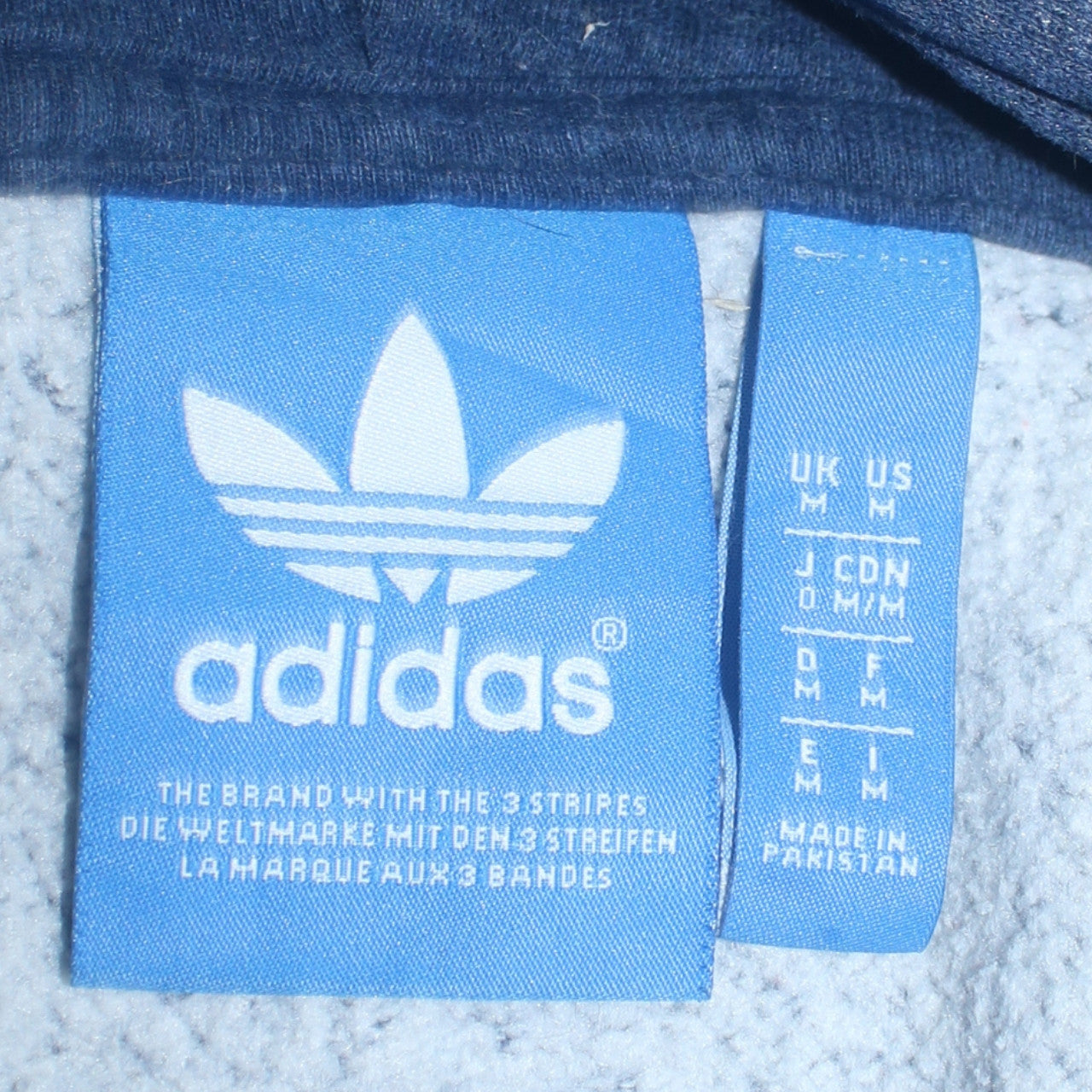 Mens UK Size M adidas Blue Full Zip Hoodie