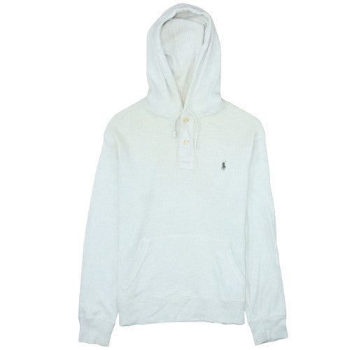 Mens UK Size M Ralph Lauren Ivory Henley Hoodie