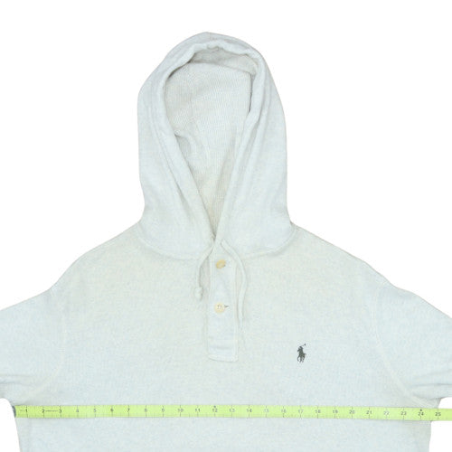 Mens UK Size M Ralph Lauren Ivory Henley Hoodie