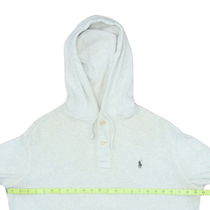 Mens UK Size M Ralph Lauren Ivory Henley Hoodie