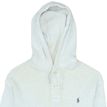 Mens UK Size M Ralph Lauren Ivory Henley Hoodie