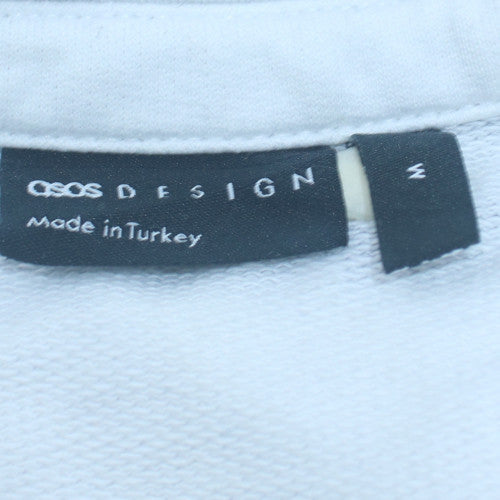 Womens UK Size M ASOS Design Blue Henley Sweatshirt