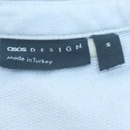 Womens UK Size M ASOS Design Blue Henley Sweatshirt