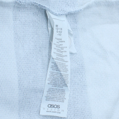 Womens UK Size M ASOS Design Blue Henley Sweatshirt
