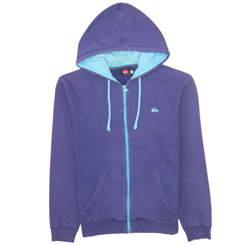 Mens UK Size L Quiksilver Blue Full Zip Hoodie