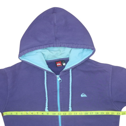 Mens UK Size L Quiksilver Blue Full Zip Hoodie