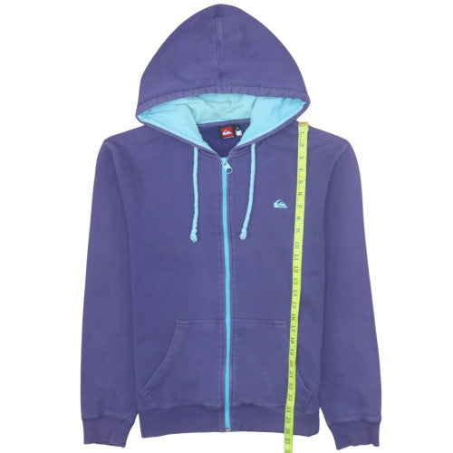 Mens UK Size L Quiksilver Blue Full Zip Hoodie