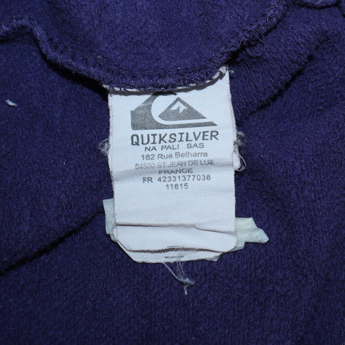 Mens UK Size L Quiksilver Blue Full Zip Hoodie