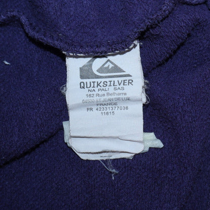 Mens UK Size L Quiksilver Blue Full Zip Hoodie