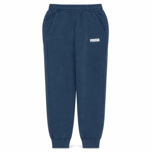 Front view of Puma Men Blue Regular Fit Fleece Sweatpants Jogger S