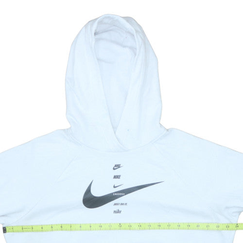 Womens UK Size M Nike White Pullover Hoodie