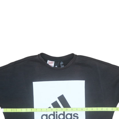 Adidas Boys Black Crew Neck Pullover Sweatshirt Size 15-16 Years