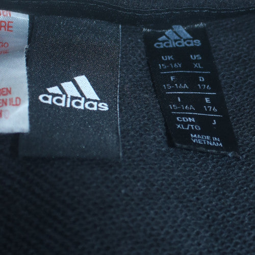 Adidas Boys Black Crew Neck Pullover Sweatshirt Size 15-16 Years